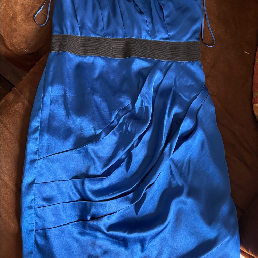 Express Blue Spaghetti Strap Sheath Mini Dress